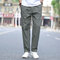 Men's Casual Pants New Men's Cotton Straight Casual Long Pants Middle-aged Large Size Loose Men's Trousers - ArmyGreen