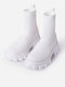 Large Size Women Casual Elastic Slip-On Platform Shoes Brief Soft Comfy Stretch Knit Sock Boots - White