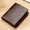 Men 8 Card Slots Rfid Antimagnetic Genuine Leather Wallet - Coffee