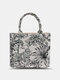 Natural Canvas Plants Animals Embroidered Comfy Stylish Design Handbag Shopping Bag - S