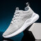 Men Mesh Splicing Breathable Soft Running Sneakers - Gray