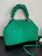 All-Match Waterproof Large Capacity Pleated Design Crossbody Bag Handbag - Green