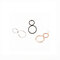 3 Size Copper Good Luck Number 8 Double Circle Drop Earrings - S