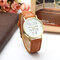 Simple PU Leather Follow Your Arrow Alloy Watch - Brown