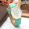 Simple PU Leather Follow Your Arrow Alloy Watch - Mint Green