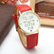 Simple PU Leather Follow Your Arrow Alloy Watch - Red