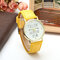 Simple PU Leather Follow Your Arrow Alloy Watch - Yellow