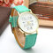 Simple PU Leather Follow Your Arrow Alloy Watch - Green