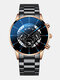Decorated Pointer Men Business Watch Calendar Stainless Steel Leather Quartz Watch - #09