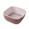 Household Double Layers Drain Basket Vegetable Fruit Drain Plate Kitchen Tray Storage Basket - Brown
