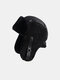 Men PU Plus Velvet Thicken Solid Color Argyle Cold Protection Windproof Ear Protection Trapper Hat - Black
