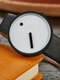 6 Colors Stainless Steel PU Men Vintage Watch Decorated Pointer Quartz Watch - White Dial Black Band