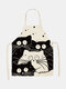 Black Cat Pattern Cleaning Colorful Aprons Home Cooking Kitchen Apron Cook Wear Cotton Linen Adult Bibs - #05