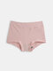Plus Size Women Cotton Antibacterial Breathable Graphene High Waist Panty - Pink