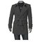Men's British Style Overcoat Thickened Woolen Double Breasted Slim Fit Long Coat - Dark Gray