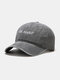 Unisex Washed Cotton Solid Color Letter Embroidery Sunshade Simple Baseball Cap - Gray