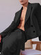Mens Double Breasted Loose Long Sleeve Blazer - Black