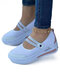 Zapatos de lona para caminar de color sólido elástico para mujer Banda, cómodos, informales, de gran tamaño, con estrellas - Blanco