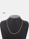 Trendy Simple Geometric-shaped Chain All-match Alloy Necklace - Gold 60 cm