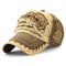 Men Vintage Breathable Cotton Embroidered Letter Baseball Caps Sunshade Adjustable Snapback Hat - Coffee