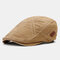 Men Solid Color Casual Outdoor Forward Hat Beret Hat - Khaki - Khaki