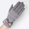Winter Outdoor Sports Warm Windproof Touch Screen Gloves Women Bow Tie Plush Gloves - Grey