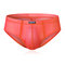 Sexy Transparent Lace Mesh Breathable Seamless U Convex Pouch Bikinis Briefs for Men - Orange