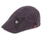 Mens Classic Embroidery Letter Cotton Sunshade Beret Caps Casual Adjustable Forward Hat - Grey
