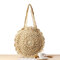 Straw Hollow Out Round Bag Shoulder Bag For Women - Beige