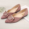 Women Suede Delicate Comfy Lady Pointed Toe Loafers - Pink