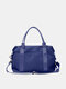 Unisexual Dacron Casual Large Capacity Travel Bag Portable Dry And Wet Separation Design Brief Storage Bag - Navy