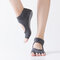 Women Yoga Ballet Dance Sports Five Toe Anti-slip Cotton Socks - Dark Grey