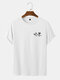 Mens Crown King Print Crew Neck Casual Short Sleeve T-Shirts - White