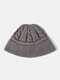 Unisex Knitted Solid Color Twist Jacquard Brimless Outdoor Warmth Beanie Hat - Gray
