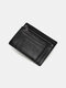 Men RFID Retro Genuine Leather Multi-slot Money Clip Coin Bag Card Holder Wallet - Black
