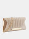 Joseko Ladies Elegant Folding View Design Party Convertible Strap Envelope Bag Clutch - champagne