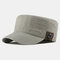 Mens Washed Cotton Flat Hats Outdoor Sunscreen Military Army Peaked Dad Cap - Light Grey