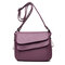 Women Solid Crossbody Bag Casual Multi-Slot Shoulder Bag - Purple