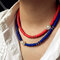Collana multistrato con pendente di perle di Boemia Collana con clavicola di argilla polimerica di colore misto - 01