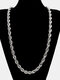 Trendy Hip Hop Electroplating Twist Chain Iron Necklace - Silver