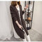  Women's Long Loose Color Knit Cardigan Outside The New Pocket Long-sleeved Blouse - Grey coffee