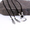 Punk Adjustable Pendant Sweater Chain Metal Hollow Ring Velvet Rope Necklace Vintage Jewelry - Black