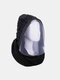 Men & Women Detachable Keep Warm Dustproof Zipper Neck Protection Knitted Face Mask Scarf - Black