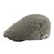Mens Summer Washed Cotton Stripe Beret Cap Duck Hat Sunshade Casual Outdoors Peaked Forward Cap - Army Green