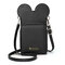 Women Cute Animal Phone Bag Solid Crossbody Bag - Black