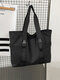 Men Oxford Casual Large Capacity Portable Travel Shoulder Bag Handbag - Black