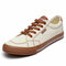 Men Breathable Canvas Comfy Lace Up Casual Trainers - Brown
