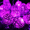 Le luci della stringa della sfera del festival del giardino della festa nuziale del Rattan 20LED - Viola