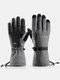 Men Plus Velvet Thicken Full-finger Outdoor Warmth Double Waterproof Windproof Non-slip Touchscreen Gloves - Gray 2