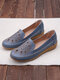LOSTISY Flower Hollow Out Non Slip Casual Driving Loafers For Women - Blue